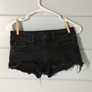 black denim ae cut off short shorts